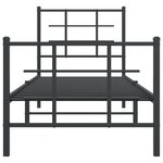 vidaXL Cadre de lit métal avec tête de lit/pied de lit noir 75x190 cm