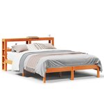 vidaXL Cadre de lit avec tête de lit cire marron 120x190cm bois de pin