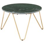 vidaXL Table basse Vert 65x65x42 cm Pierre véritable et texture marbre