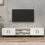vidaXL Meuble TV blanc brillant 180x31 5x40 cm bois d'ingénierie