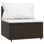 vidaXL Salon de jardin 4 Pièces avec coussins Marron Résine tressée