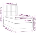 vidaXL Sommier à lattes de lit avec matelas Taupe 90x190 cm Tissu
