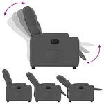 vidaXL Fauteuil inclinable électrique Gris foncé Tissu