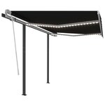 vidaXL Auvent manuel rétractable avec LED 3x2 5 m Anthracite