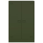 vidaXL Buffet vert olive 67x39x107 cm acier