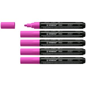 Marqueur pointe moyenne FREE acrylic T300 lilas x 5 STABILO