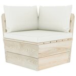 vidaXL Canapé d'angle palette de jardin avec coussins Épicéa imprégné