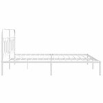 vidaXL Cadre de lit métal avec tête de lit blanc 183x213 cm