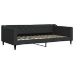 vidaXL Lit de jour avec gigogne et tiroirs noir 100x200 cm tissu