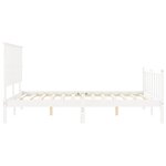 vidaXL Cadre de lit avec tête de lit blanc King Size bois massif