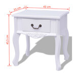 vidaXL Table de chevet MDF Blanc