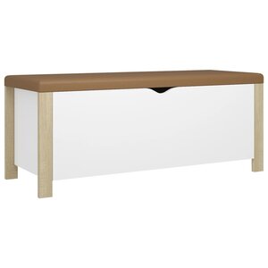 vidaXL Boîte de rangement et coussin Blanc/chêne 105x40x45cm Aggloméré