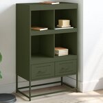 vidaXL Buffet haut vert olive 68 5x39x111 5 cm acier laminé à froid