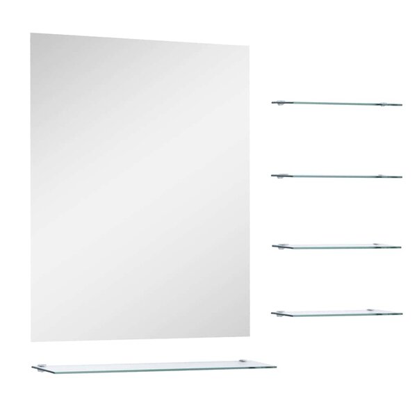 vidaXL Miroir mural avec 5 étagères Argenté 50 x 60 cm