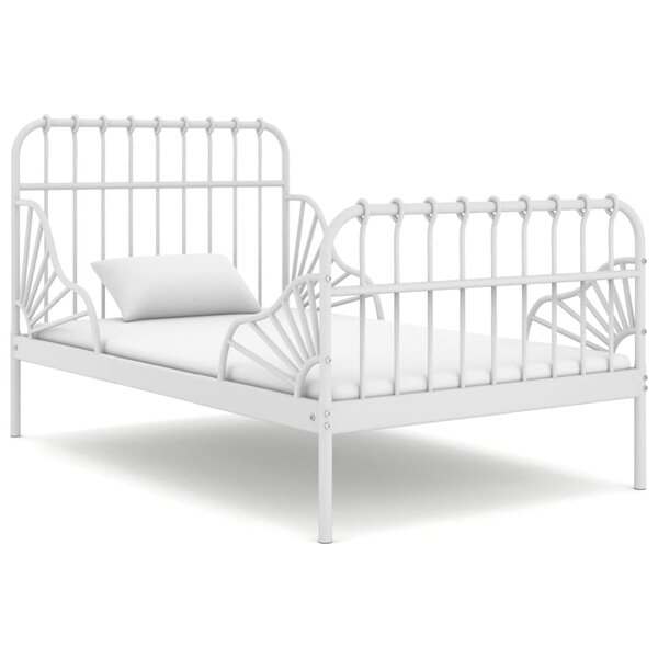 vidaXL Cadre de lit extensible Blanc Métal 80x130/200 cm