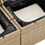 Ensemble de canapé de jardin 7 pièces avec coussins Beige Poly Rattan
