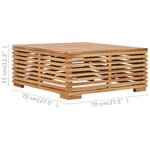 vidaXL Table et repose-pied de jardin coussin gris foncé Bois de teck