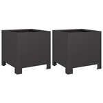 vidaXL Jardinières 2 Pièces noir 30x30x30 cm acier