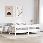 vidaXL Cadre de lit sans matelas blanc 200x200 cm bois massif de pin