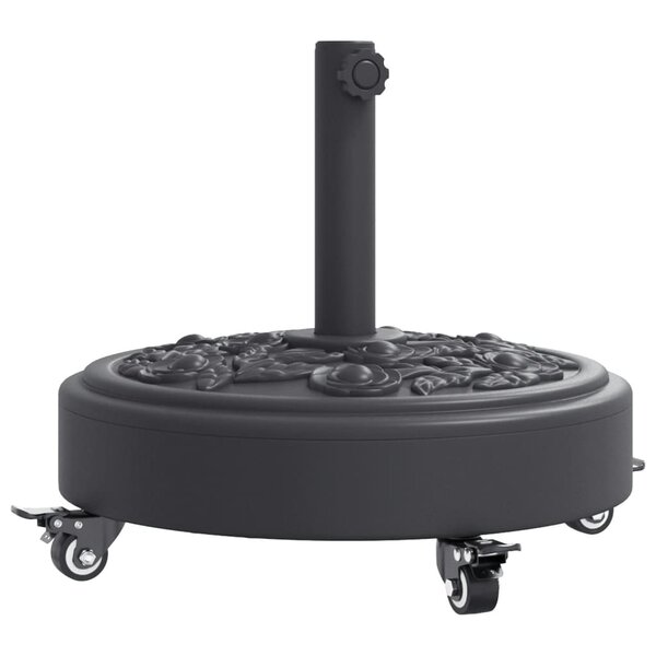 vidaXL Base de parasol avec roues pour mâts Ø38 / 48 mm 27 kg rond