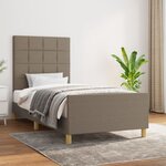 vidaXL Cadre de lit avec tête de lit Taupe 90x190 cm Tissu
