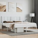 vidaXL Cadre de lit métal avec tête de lit blanc 160x200 cm