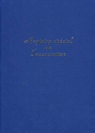 Registre Spécial de l'association 100 pages format 297 x 210 Bleu ELVE