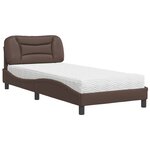 vidaXL Lit avec matelas marron 90x200 cm similicuir
