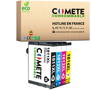 18XL - 4 cartouches compatibles pour Epson 18 XL - COMETE