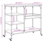 vidaXL Chariot de cuisine chêne fumé 100x45x89 5 cm bois d'ingénierie