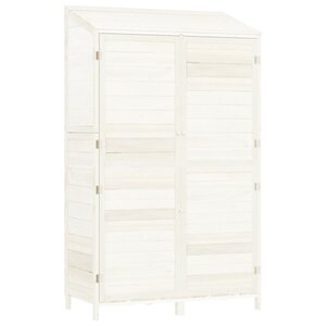 vidaXL Remise de jardin Blanc 102x52x174 5 cm Bois de sapin solide