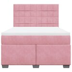 vidaXL Sommier à lattes de lit avec matelas Rose 160x200 cm Velours