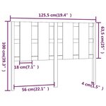 vidaXL Tête de lit Gris 125 5x4x100 cm Bois massif de pin