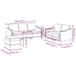 vidaXL Ensemble de canapés 3 Pièces avec coussins marron tissu