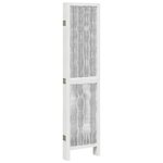 vidaXL Cloison de séparation 5 panneaux blanc bois de paulownia massif