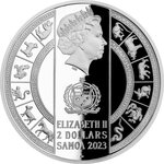 Pièce de monnaie en Argent 2 Dollars g 31.1 (1 oz) Millésime 2023 Crystal Coin YEAR OF THE RABBIT