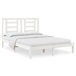 vidaXL Cadre de lit Blanc Bois de pin massif 140x190 cm