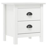 vidaXL Table de chevet Hill Blanc 46x35x49 5 cm Bois de pin solide
