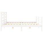 vidaXL Cadre de lit avec tête de lit blanc 200x200 cm bois massif