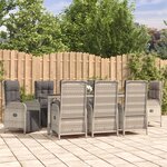 vidaXL Ensemble à manger de jardin 9 Pièces coussins gris résine tressée