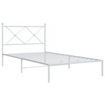 vidaXL Cadre de lit métal avec tête de lit blanc 107x203 cm