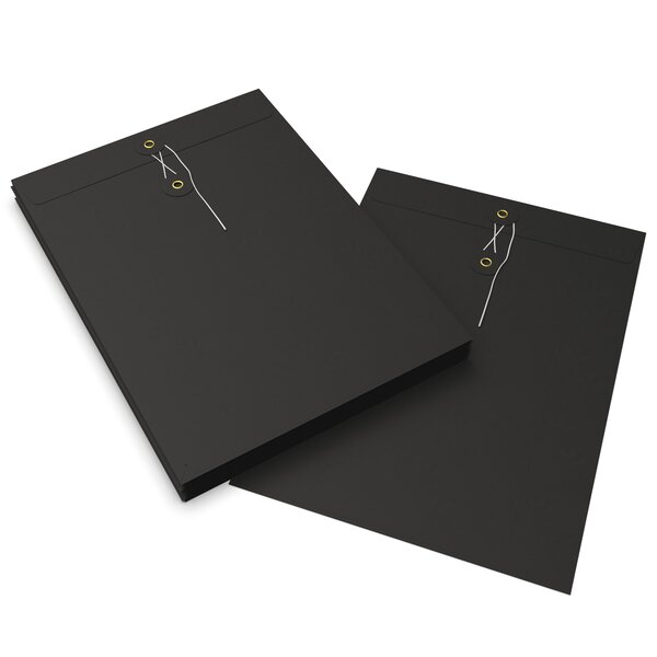 Lot de 10 enveloppes à rondelle et ficelle noir 324x229