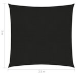 vidaXL Voile d'ombrage 160 g/m² Noir 2 5x3 m PEHD