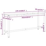 vidaXL Cadre de banc de travail Noir et rouge mat 170x50x79 cm Métal