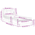 vidaXL Lit avec matelas gris 90x190 cm similicuir