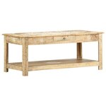 vidaXL Table basse peinte à main 110x50x45 cm Bois de manguier massif