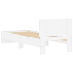 vidaXL Cadre de lit avec tête de lit blanc 75x190 cm bois d'ingénierie
