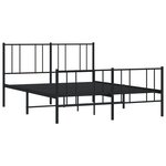 vidaXL Cadre de lit métal avec tête de lit/pied de lit noir 120x190 cm