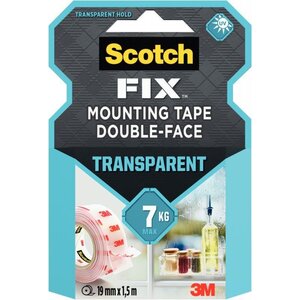 Rouleau de mousse adhésive double face Scotch transparent 19 mm x 1 5 m