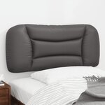vidaXL Coussin de tête de lit gris 90 cm similicuir